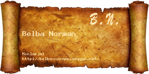 Belba Norman névjegykártya